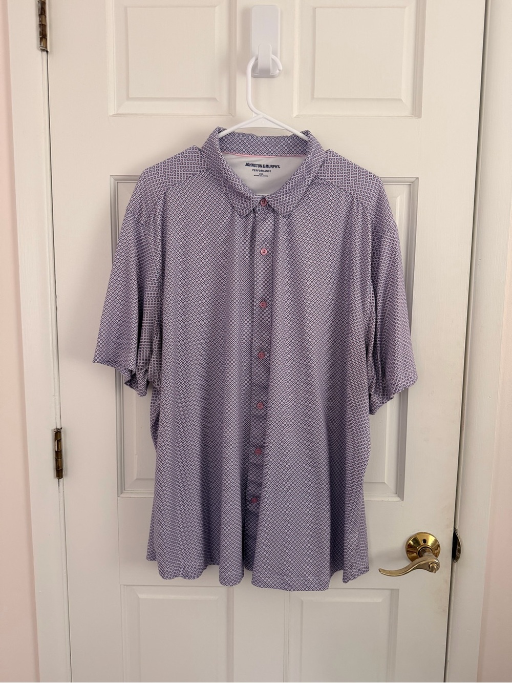 Johnston & Murphy Men’s Lavender Geometric Short-Sleeve Button-Down Shirt